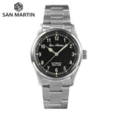 San Martin Simple Men Watch 37mm Pilot Miyota 8215 Classic Military Explore Automatic Mechanical Watches Waterproof 100m
