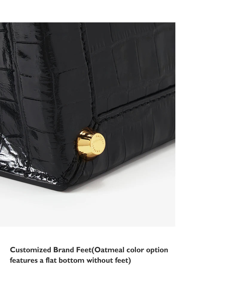 BAFELLI PURSE 2026 LUXURY BAG CROCODILE GRAIN LEATHER EVENING HANDBAG FASHION BUSINESS HANDLE CASUAL WOMEN FEMALE CROSSBODY
