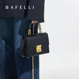 BAFELLI PURSE 2026 LUXURY BAG CROCODILE GRAIN LEATHER EVENING HANDBAG FASHION BUSINESS HANDLE CASUAL WOMEN FEMALE CROSSBODY
