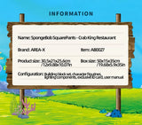 Spongebob Cartoon Krusty Krab Restaurant Building Blocks Creative Canteen Scenes Model Bricks Desktop Ornaments Fans Toys Gifts
