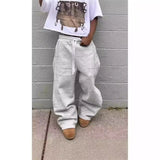 Retro Striped Wide-Leg Streetwear Pants