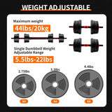 Adjustable Dumbbell & Barbell Set 5–44 lbs