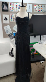 Mila A-Line Lace Evening Gown | Spaghetti Strap Prom Dress