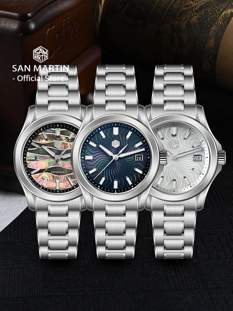 San Martin 39mm Guilloche MOP Dress Watch | Miyota 9015 | SN0150-G1