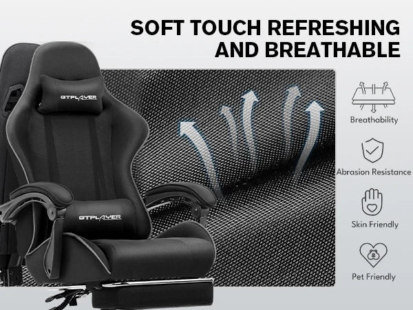 GTPLAYER Gaming Chair with Footrest & Lumbar Support