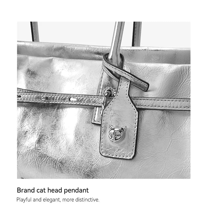 BAFELLI Silver Leather Crossbody Bag for Women