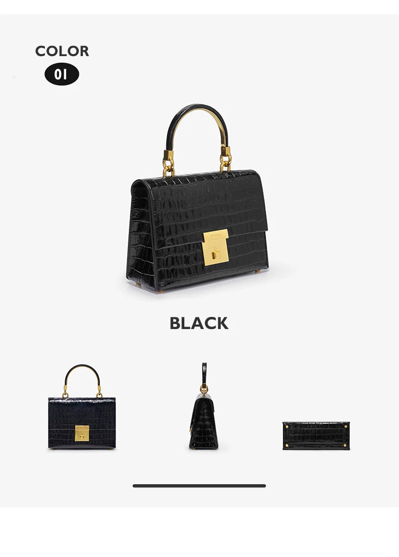 BAFELLI PURSE 2026 LUXURY BAG CROCODILE GRAIN LEATHER EVENING HANDBAG FASHION BUSINESS HANDLE CASUAL WOMEN FEMALE CROSSBODY