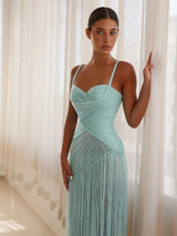 Mila A-Line Lace Evening Gown | Spaghetti Strap Prom Dress