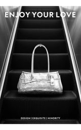 BAFELLI Silver Leather Crossbody Bag for Women