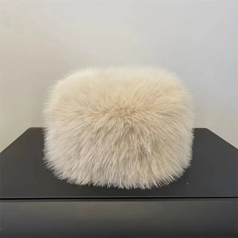 Faux Fur Hat for women for Winter leopard print hat Thickened Russian warm hat women Personality mongolian hat Fishermen Hat