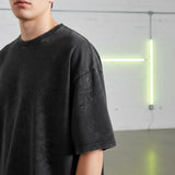 Astronaut Graphic Cotton Acid-Wash T-Shirt