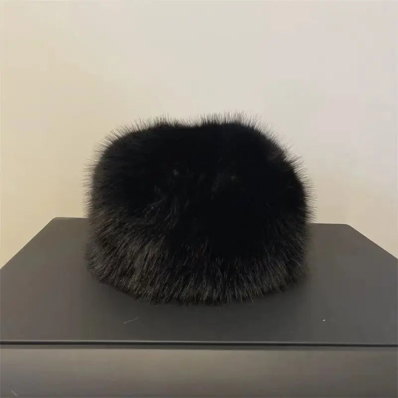 Faux Fur Hat for women for Winter leopard print hat Thickened Russian warm hat women Personality mongolian hat Fishermen Hat