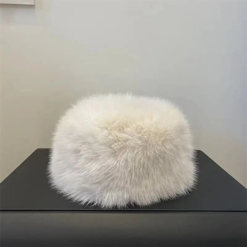 Faux Fur Hat for women for Winter leopard print hat Thickened Russian warm hat women Personality mongolian hat Fishermen Hat