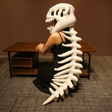 Dinosaur Skeleton Headgear Pillow - 4 Colors, Ideal for Party Cosplay Costume and Sofa Lounging Dino Pillows