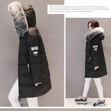 Elegant Fur-Collar Hooded Parka