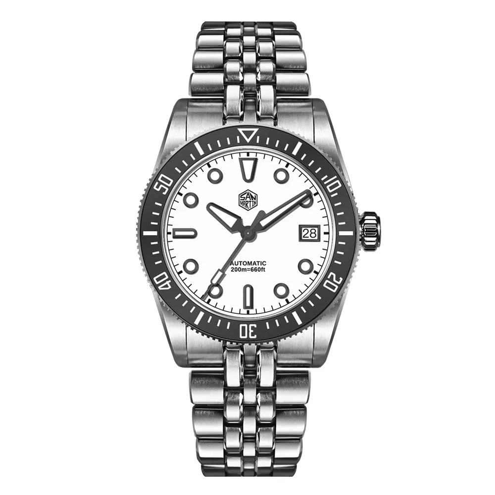 San Martin SN0148 Enamel Dial Diver Watch 37.5mm 40mm