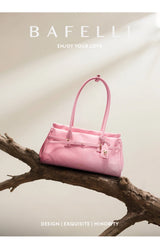 Bafelli Saffiano Leather Crossbody Tote with Chain Strap
