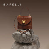 BAFELLI HANDBAG 2026 WOMEN'S NEW CROSSBODY LEATHER PURSE EVENING BAG CROCODILE GRAIN DESIGNER BUCKET CAT LUXURY BRAND FASHION
