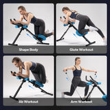 MERACH 2314 Ab Machine Adjustable Trainer Workout Foldable Knee Protection Abdominal Exercise Machine Core Ab Exercise System Trainer