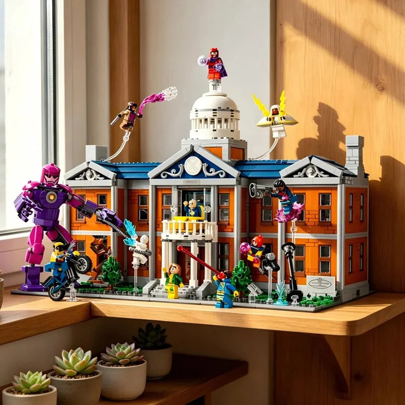 2026 X Mansion Hero Base X-Force Command Center Mutant Showdown Building Block Brick 3093pcs Toy Christmas Birthday Gift