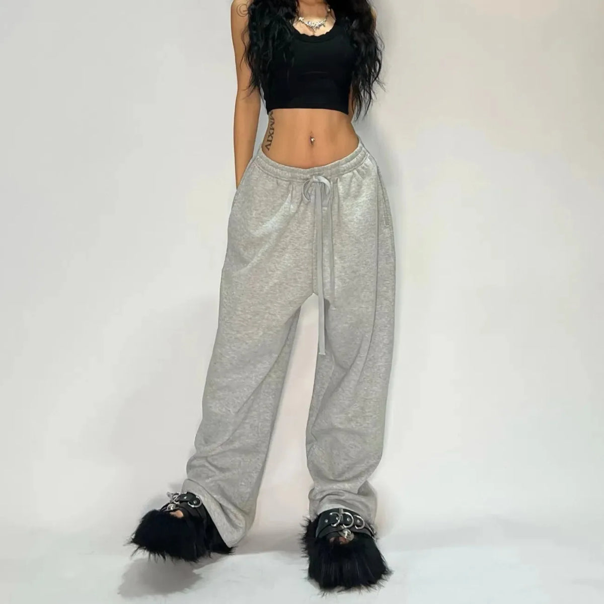 Women's Wide-Leg Drawstring Sweatpants