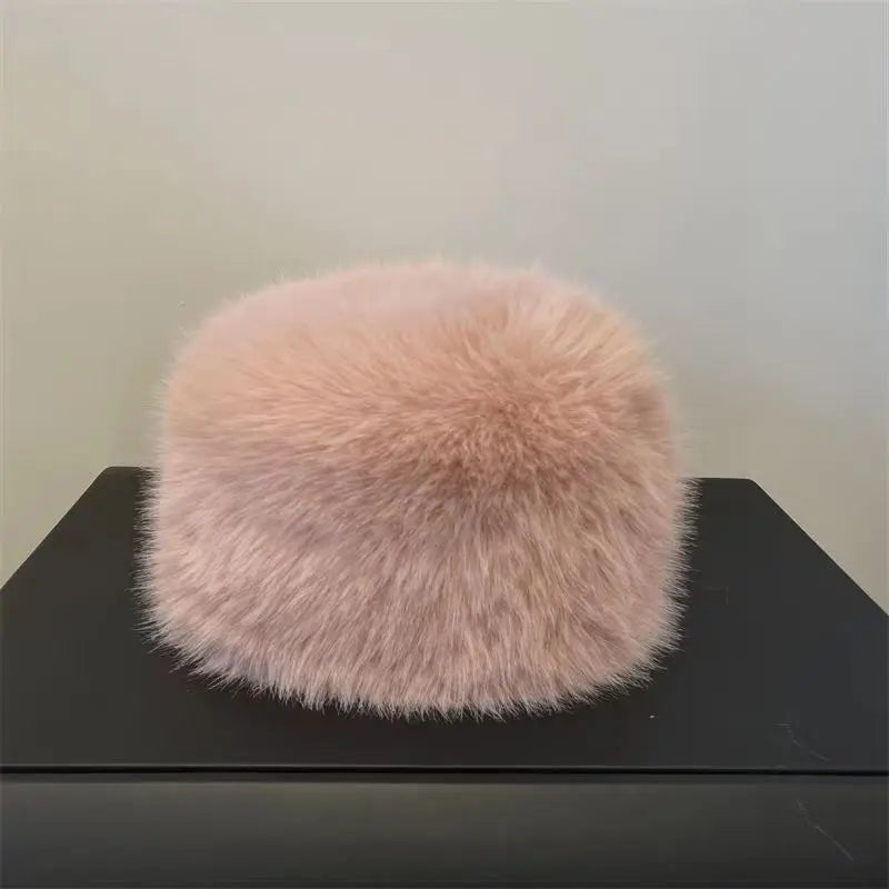Faux Fur Hat for women for Winter leopard print hat Thickened Russian warm hat women Personality mongolian hat Fishermen Hat