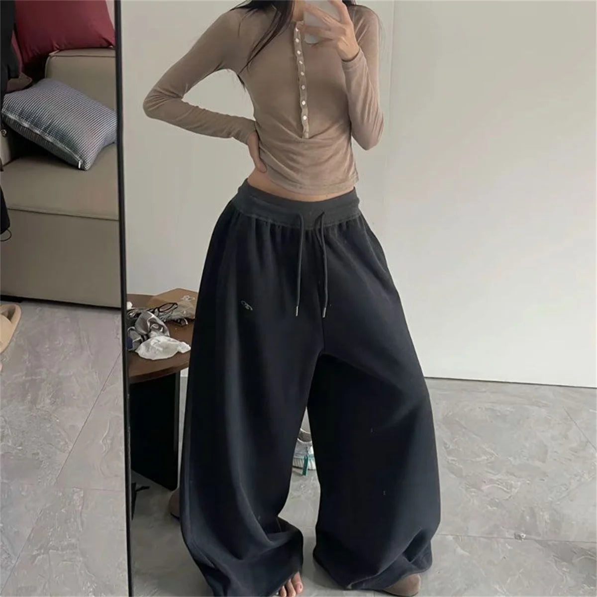 Women's Wide-Leg Drawstring Sweatpants