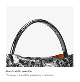 2026 New Top Layer Cowhide Leather Rivet Handbag Adjustable Shoulder Strap Crossbody Handbag