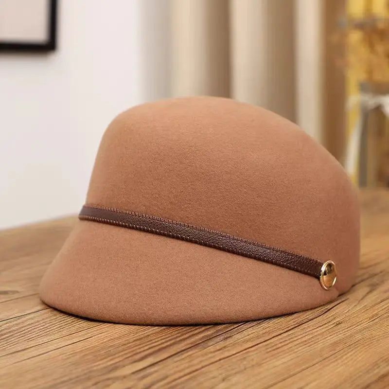 Vintage Wool Equestrian Beret Hat for Women