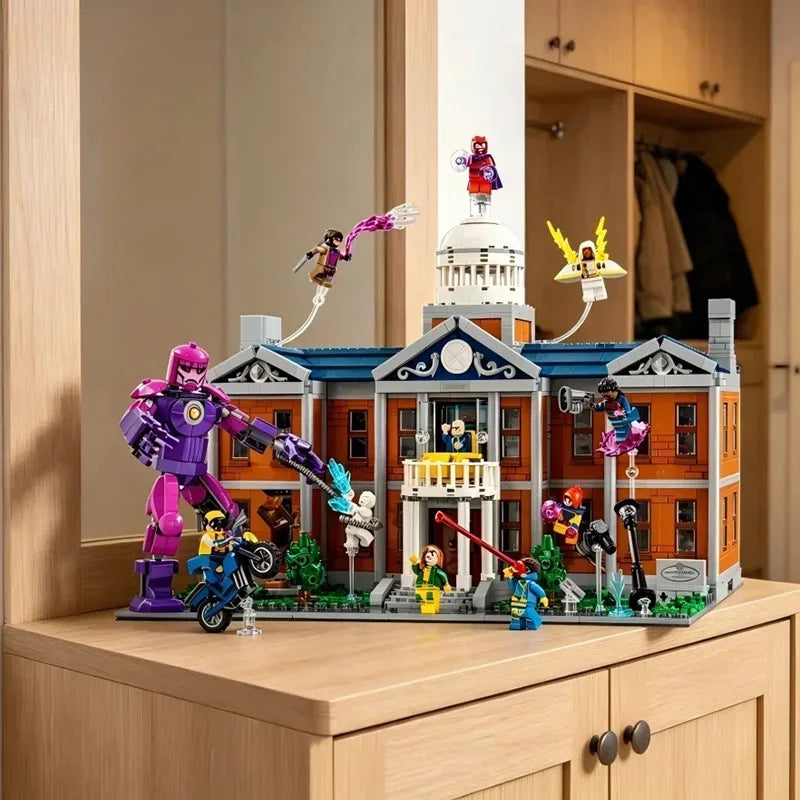 2026 X Mansion Hero Base X-Force Command Center Mutant Showdown Building Block Brick 3093pcs Toy Christmas Birthday Gift