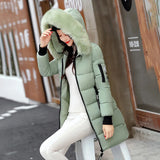 Elegant Fur-Collar Hooded Parka