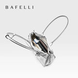 BAFELLI Silver Leather Crossbody Bag for Women