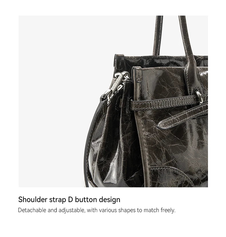 BAFELLI Vintage Baguette Bag – Genuine Oil Wax Leather