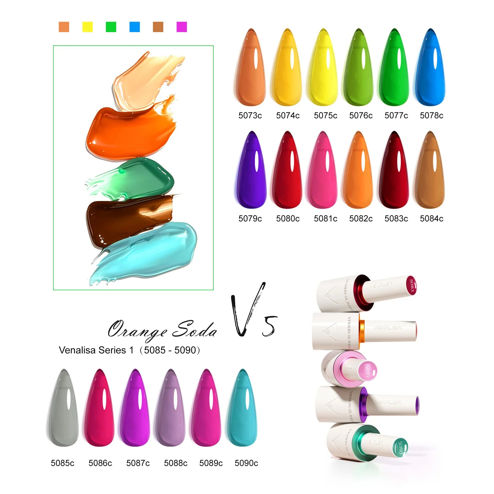 VENALISA 10ml Gel Polish Set | HEMA-Free | 90 Colors
