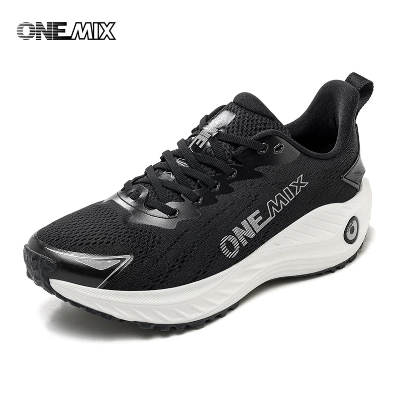 Onemix NEW Male Racing Breathable Cushioning Non-Slip Sneakers Mesh Breathable Shock Rebound Lightweight Fitness Shoes