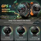 2026 New Military Bluetooth Call Smart Watch Built-in GPS Compass Barometric Altimeter 10ATM Waterproof Sports Smartwatches Men