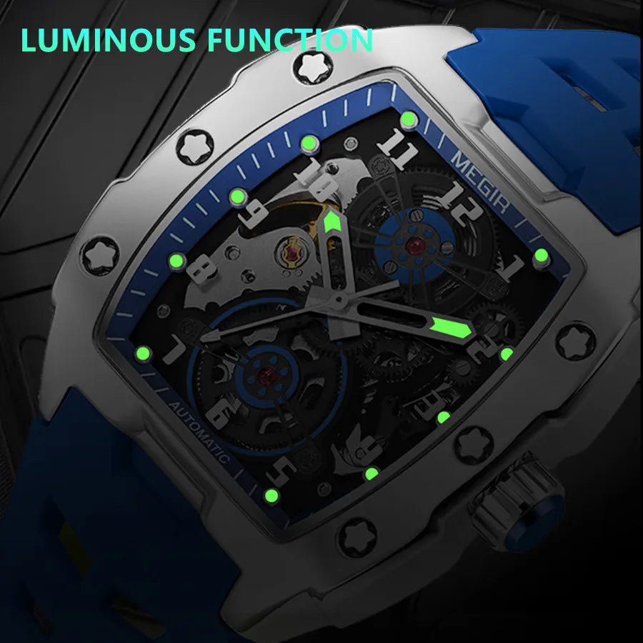 MEGIR Luxury Mechanical Skeleton Watch