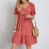 Bohemian V-Neck Mini Dress