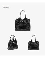 BAFELLI Croc-Embossed Genuine Leather Tote Bag
