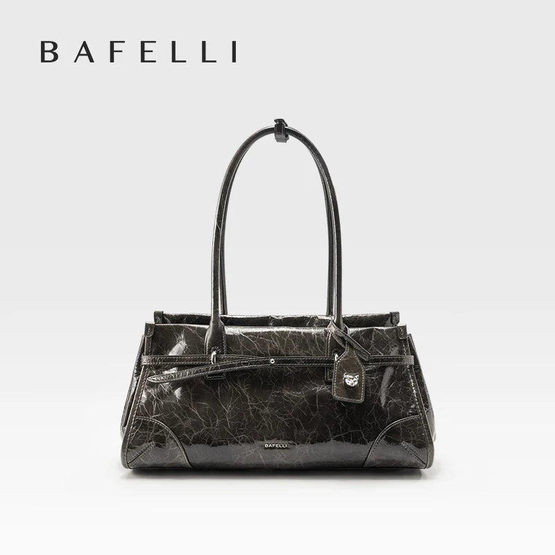 BAFELLI Vintage Baguette Bag – Genuine Oil Wax Leather