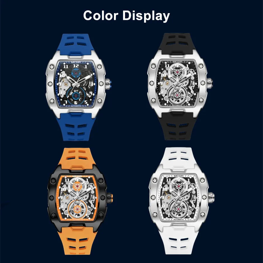 MEGIR Luxury Mechanical Skeleton Watch