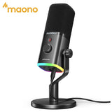 MAONO PD100X USB/XLR Dynamic Mic with RGB & Noise Reduction