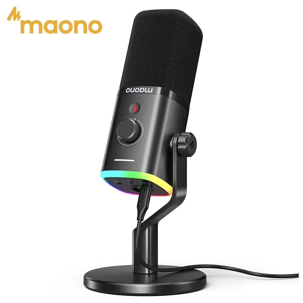MAONO PD100X USB/XLR Dynamic Mic with RGB & Noise Reduction