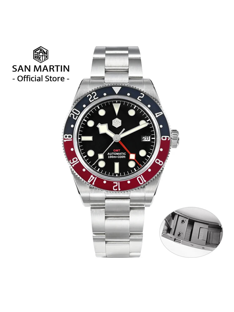 San Martin 39mm NH34 GMT Automatic Watch SN0109