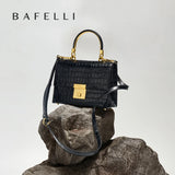 BAFELLI PURSE 2026 LUXURY BAG CROCODILE GRAIN LEATHER EVENING HANDBAG FASHION BUSINESS HANDLE CASUAL WOMEN FEMALE CROSSBODY