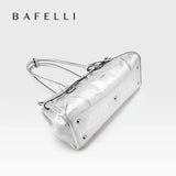 BAFELLI Silver Leather Crossbody Bag for Women
