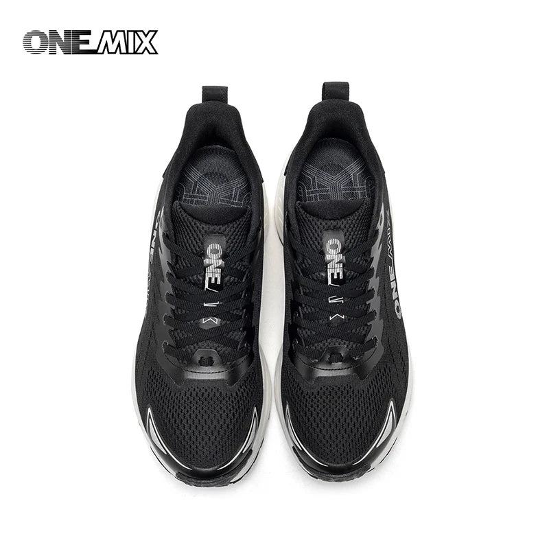 Onemix NEW Male Racing Breathable Cushioning Non-Slip Sneakers Mesh Breathable Shock Rebound Lightweight Fitness Shoes