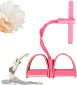 6 Tubes Natural Rubber Pedal Resistance Bands with Handles Multifunctional Yoga Pedal Puller Elastic Tension Rope Full Body Slimming Stretching Trainer Fitness Exercise Equipment for Abdomen Waist Arm Leg Home Gym Yoga Workou