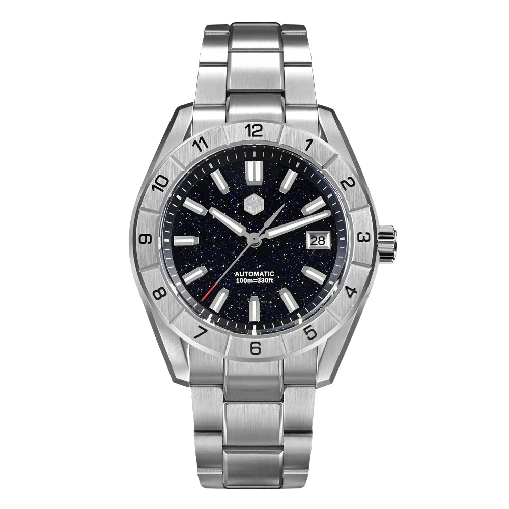 San Martin New 42mm Peacock Gemstone Dial NH35 Luxury Men Watch Automatic Mechanical Sapphire 100M Waterproof Luminous SN0130