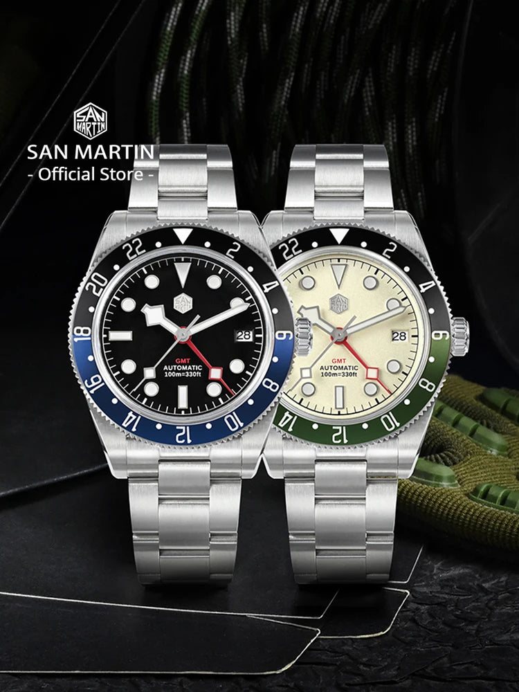 San Martin 39mm NH34 GMT Automatic Watch SN0109
